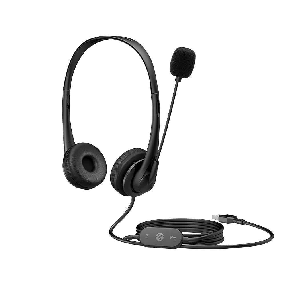 HP ヘッドセット マイク付き ヘッドホン 有線 リモートワーク Amazon.co.jp: HP ステレオ有線オンイヤーヘッドホン マイク付き
